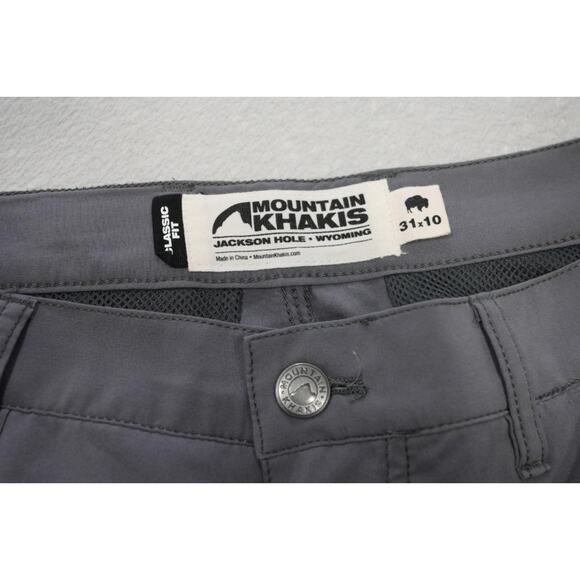Mountain Khaki Camp Shorts Polyester Stretch Classic Fit Gray Hiking Mens Sz 31 - Picture 3 of 4